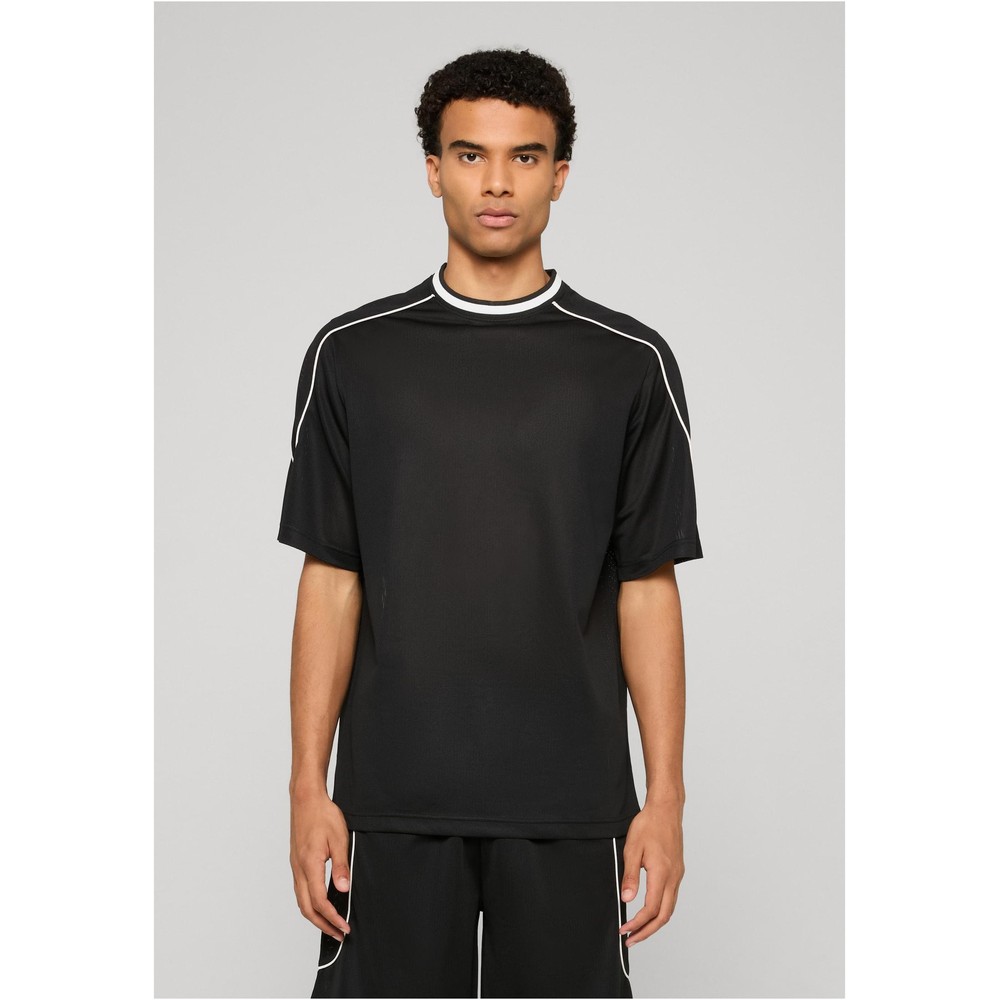 Urban Classics - Piping Mesh Oversized Tshirt Homme - Noir